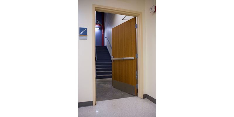 hotel exit wood fire door